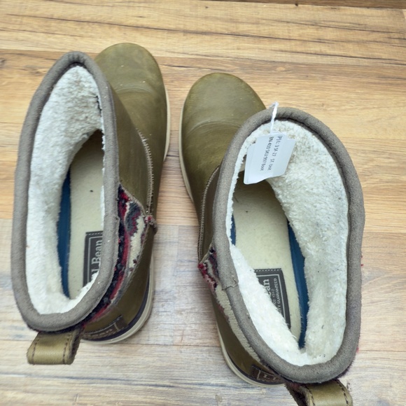 LL Bean Womens Size 7 Mountain Lodge Olive Green Ankle Snow Boots - Picture 8 of 9